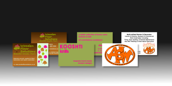 A selection of double-sided business cards